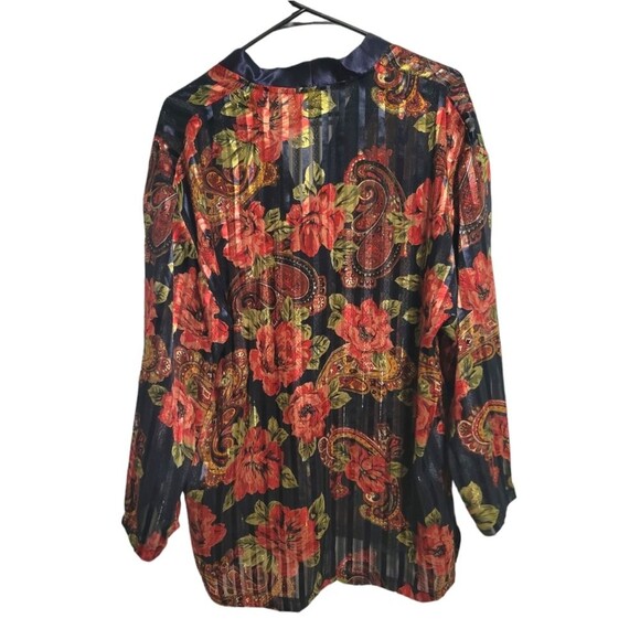 Victoria's Secret Gold Label Vintage Floral Satin Sleep Set Pajamas Size Medium - Picture 3 of 9